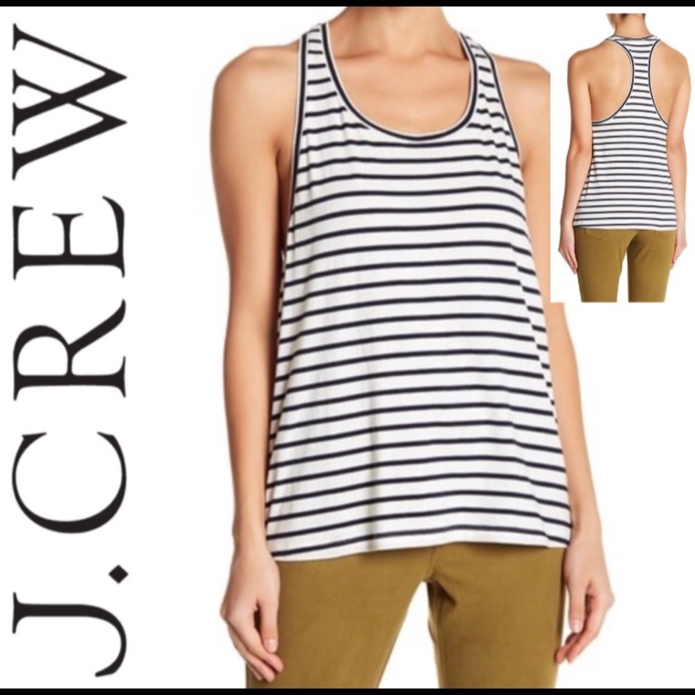 NWT J. Crew Racerback stripe tank top